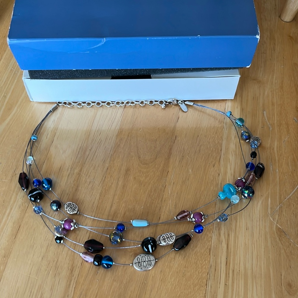 Lia Sophia Multiwire & Bead Necklace
